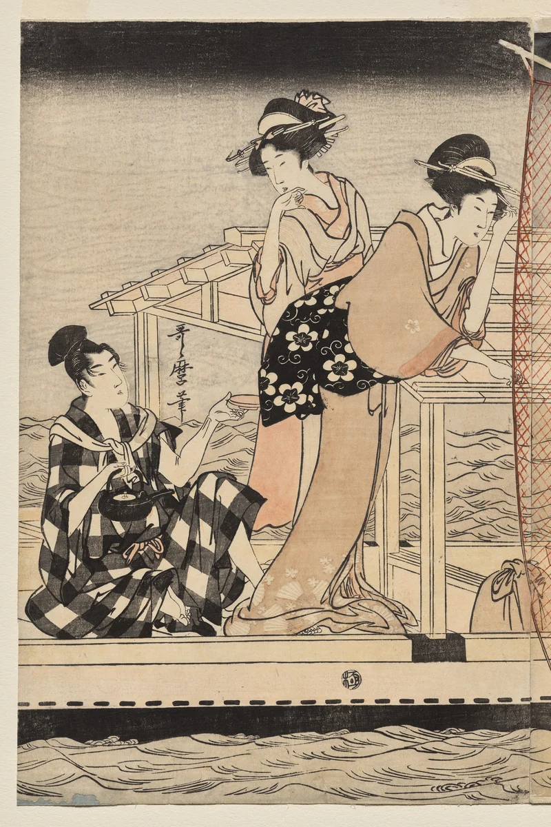 Net Fishing at Night on the Sumida River by Kitagawa Utamaro (喜多川歌麿), print, 1795-1805