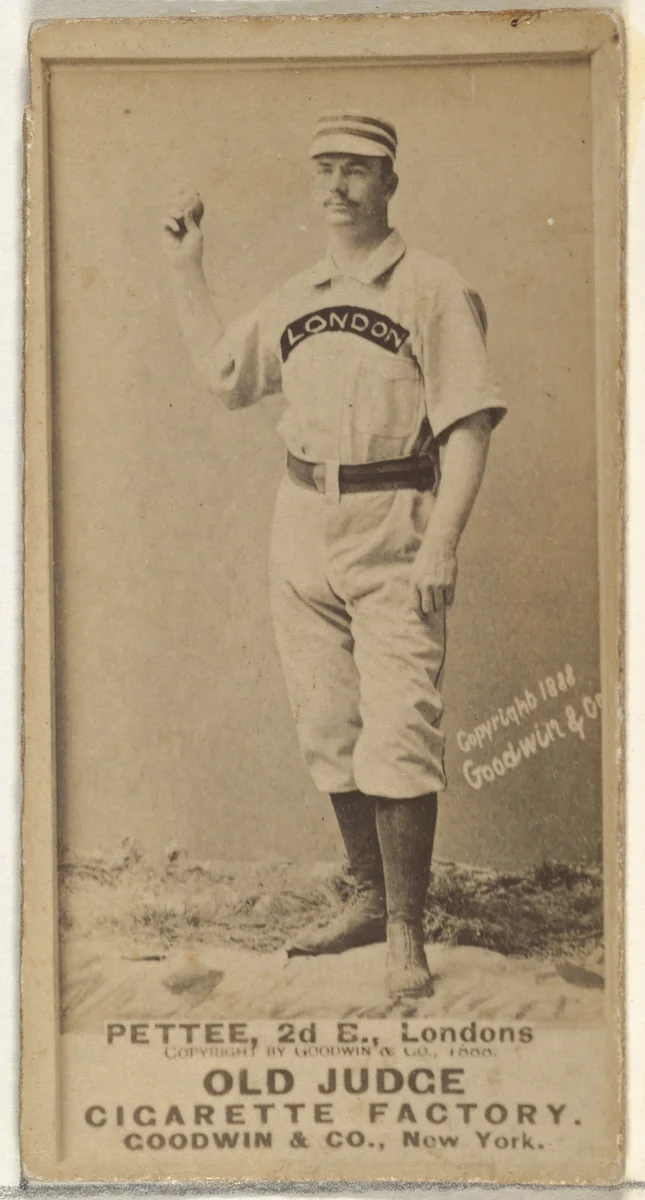 Patrick E. "Pat" Pettee, 2nd Base, London Tecumsehs, from the Old Judge series (N172) for Old Judge Cigarettes by Goodwin & Company, photograph, 1888