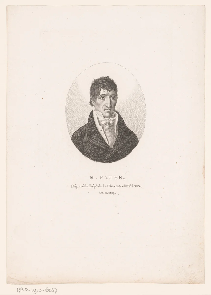 Portret van Mathieu Faure by Ambroise Tardieu, print, 1820-1821