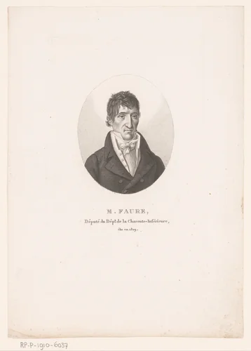 Portret van Mathieu Faure by Ambroise Tardieu, print, 1820-1821