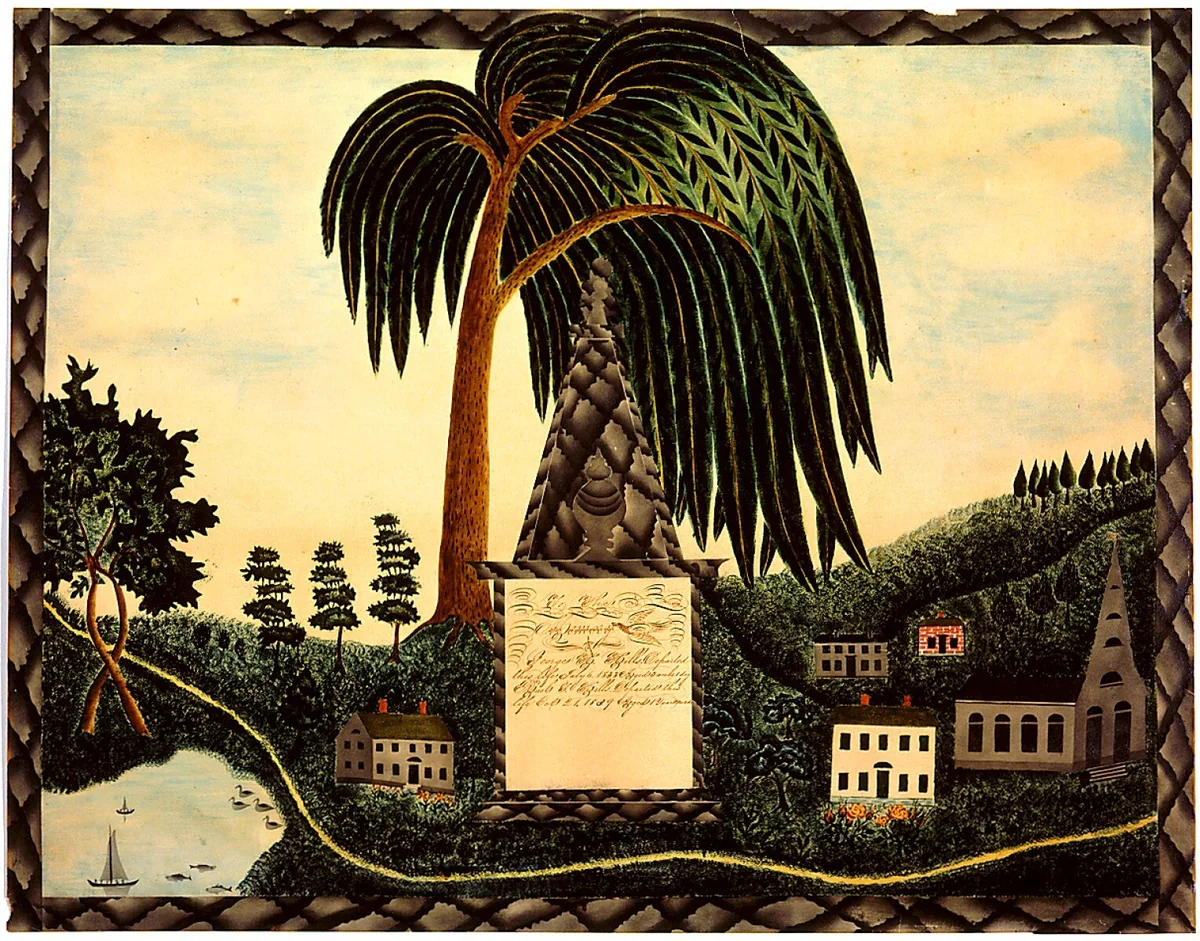 To the Memory of George H. and Ruel T. Hills by American 19th Century, drawing, 1839