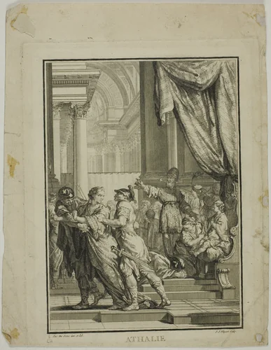 Frontispiece for Athalie, Act V, Scene VI, from Racine's Oeuvres by Jean-Jacques Flipart, print, 1760-1767