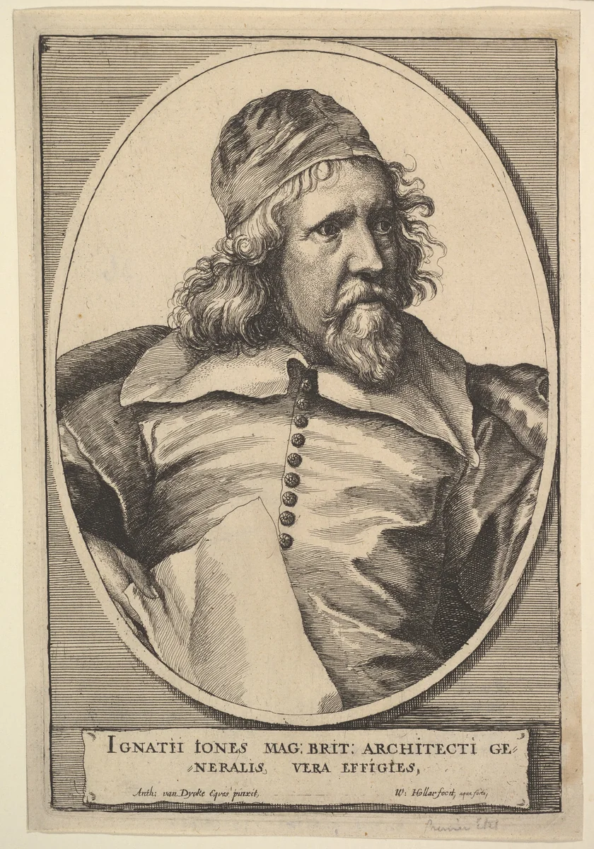 Inigo Jones (from Inigo Jones's "The most notable Antiquity of Great Britain vulgarly called Stone-heng on Salisbury Plain," 1655) by Wenceslaus Hollar, print, 1655