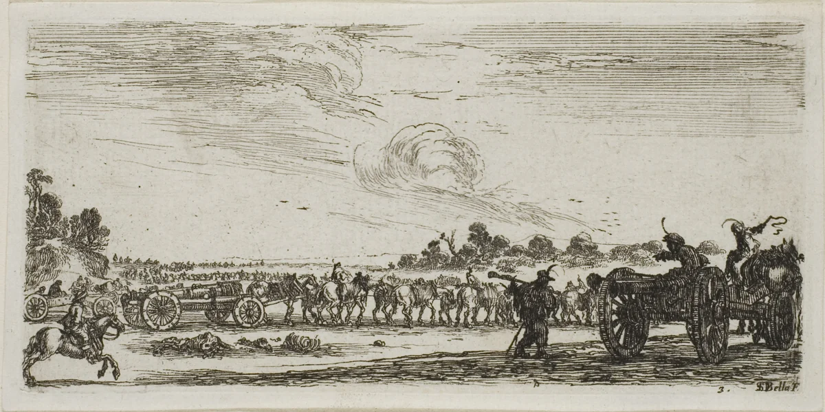Plate Three from Drawings of Several Movements by Soldiers by Stefano della Bella, print, 1644