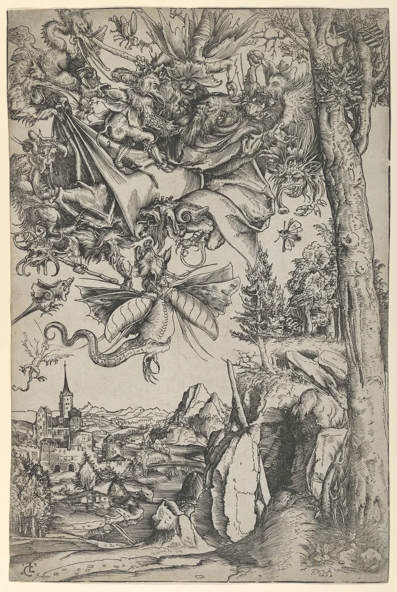 The Temptation of St. Anthony by Lucas Cranach, print, 1506