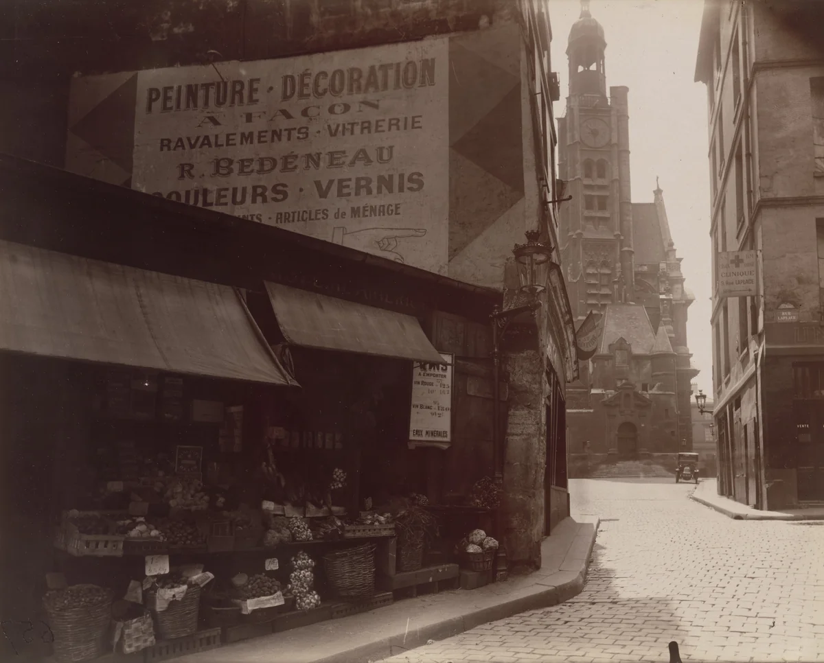 Rue de la Montagne-Sainte-Geneviève by Eugène Atget, photograph, 1925