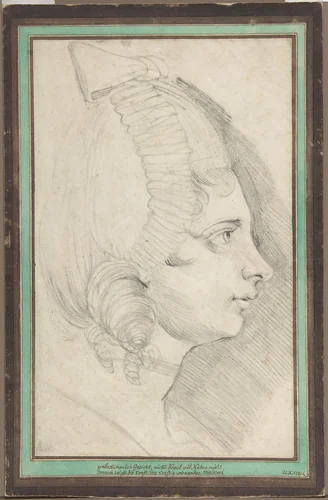 Portrait of a Young Lady Drawn in Left Profile by Henry Fuseli, drawing, 1773-1784