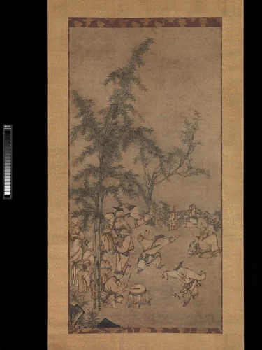 Seven Sages of the Bamboo Grove by Sesson Shūkei (雪村周継), painting, 1550-1559