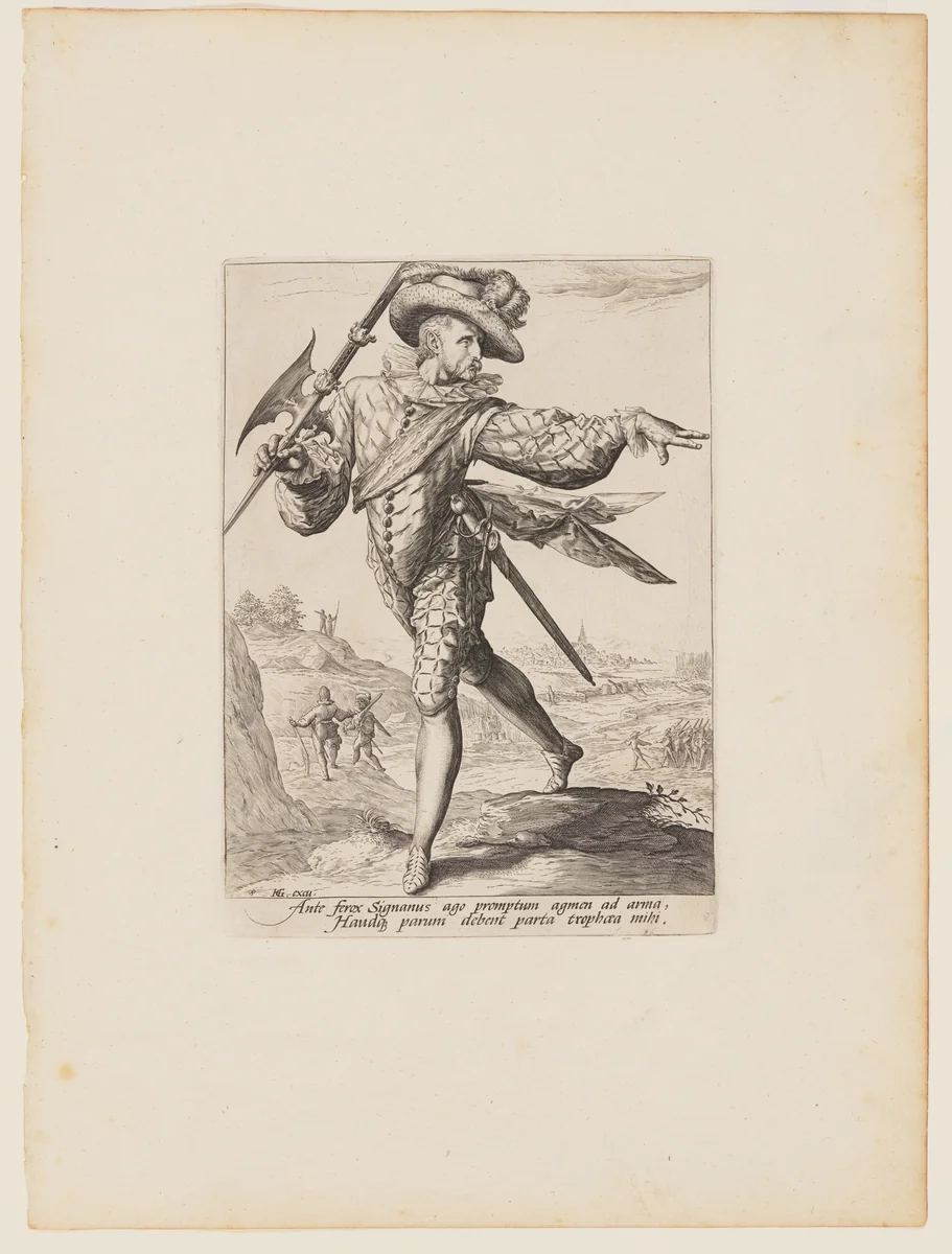 Sergeant, from Officers and Soldiers of the Bodyguard of Emperor Rudolph II by Jacques de Gheyn II, print, 1587