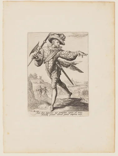 Sergeant, from Officers and Soldiers of the Bodyguard of Emperor Rudolph II by Jacques de Gheyn II, print, 1587