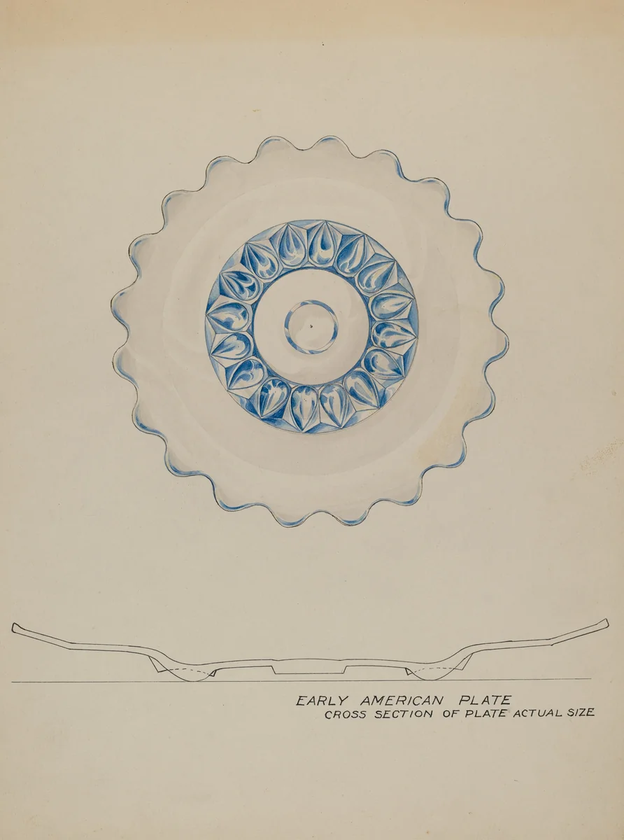 Glass Plate by Wellington Blewett, index of american design, 1936