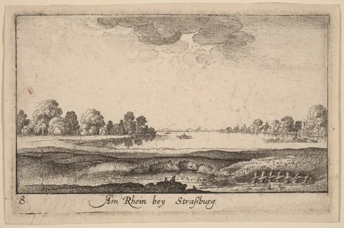 Strasbourg: The Toll House by Wenceslaus Hollar, print, 1635