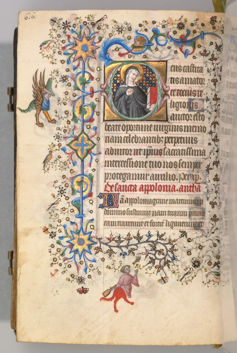 Hours of Charles the Noble, King of Navarre (1361-1425): fol. 302v, St. Opportune by Master of the Brussels Initials and Associates, book, 1400-1410