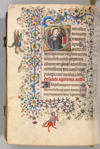 Hours of Charles the Noble, King of Navarre (1361-1425): fol. 302v, St. Opportune by Master of the Brussels Initials and Associates, book, 1400-1410