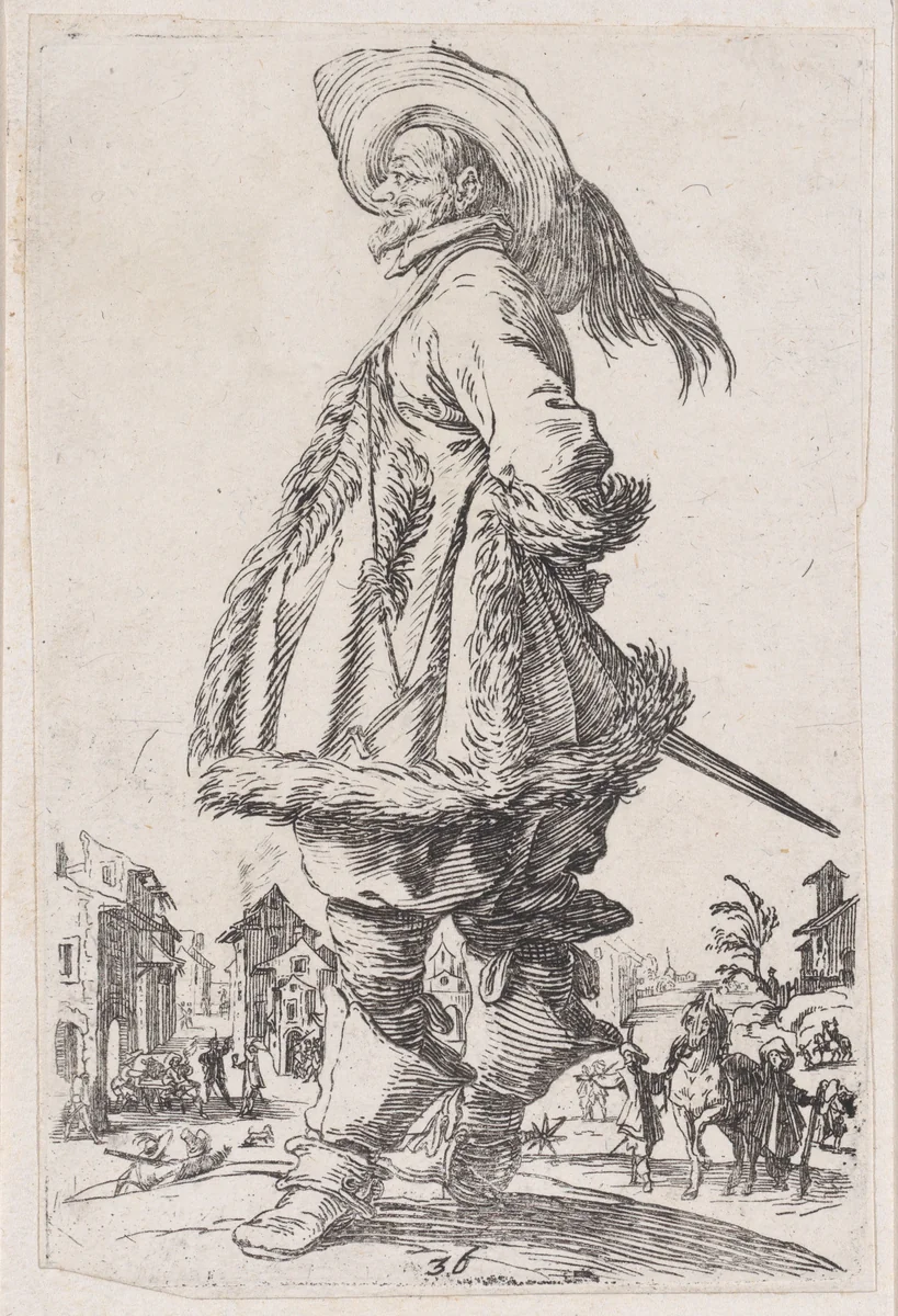 Reverse Copy of L'Aveugle et son Chien (The Blind Man and his Dog), from Les Gueux suite appelée aussi Les Mendiants, Les Baroni, ou Les Barons (The Beggars, also called the Barons) by anonymous, print, 1625-1700