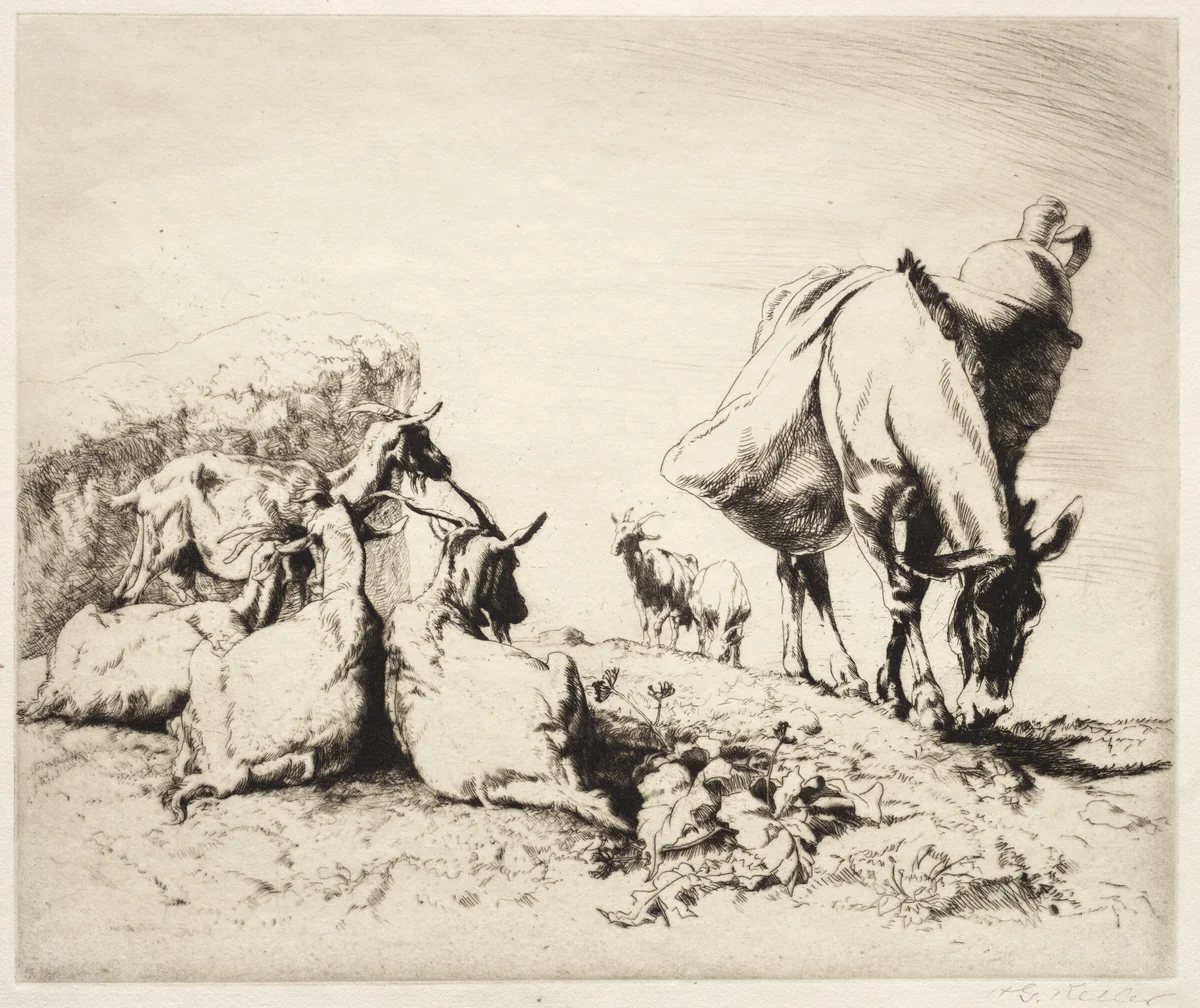 A Roadside in Spain by Henry Keller, print, 1926