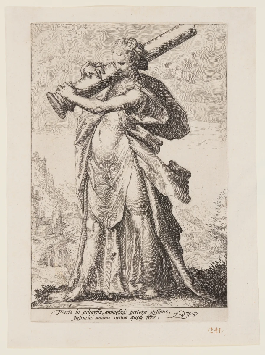 Fortitude, from The Virtues by Jacob Matham, print, 1593