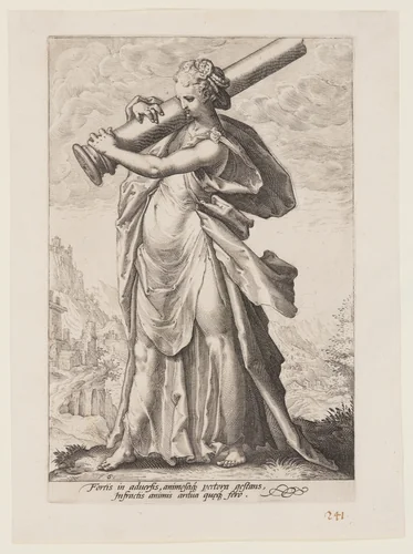 Fortitude, from The Virtues by Jacob Matham, print, 1593