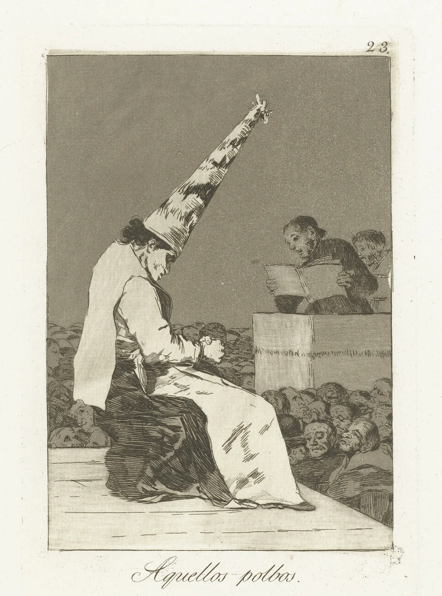 Stofdeeltjes by Francisco de Goya, print, 1797-1799