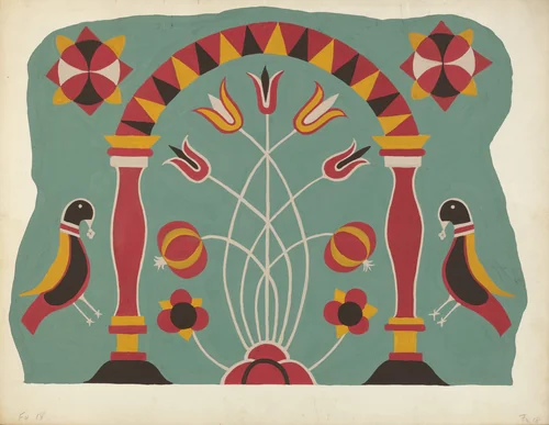 Study for Proposed Portfolio "Decorated Chests of Rural Pennsylvania" by American 20th Century, index of american design, 1941