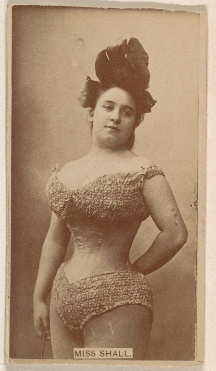 Miss Shall, from the Actresses series (N245) issued by Kinney Brothers to promote Sweet Caporal Cigarettes by Kinney Brothers Tobacco Company, photograph, 1890