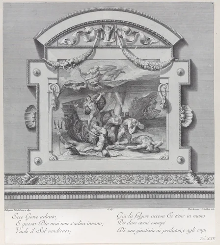 Plate 25: a shipwreck by Bartolomeo Crivellari, print, 1756