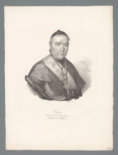 Portret van de aartsbisschop van Tarragona Jaime Creus Martí by anonymous, print, 1823