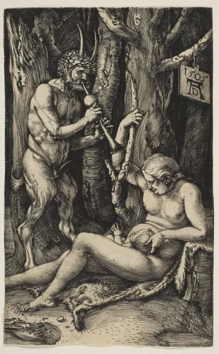 Satyr Family by Albrecht Dürer, print, 1505