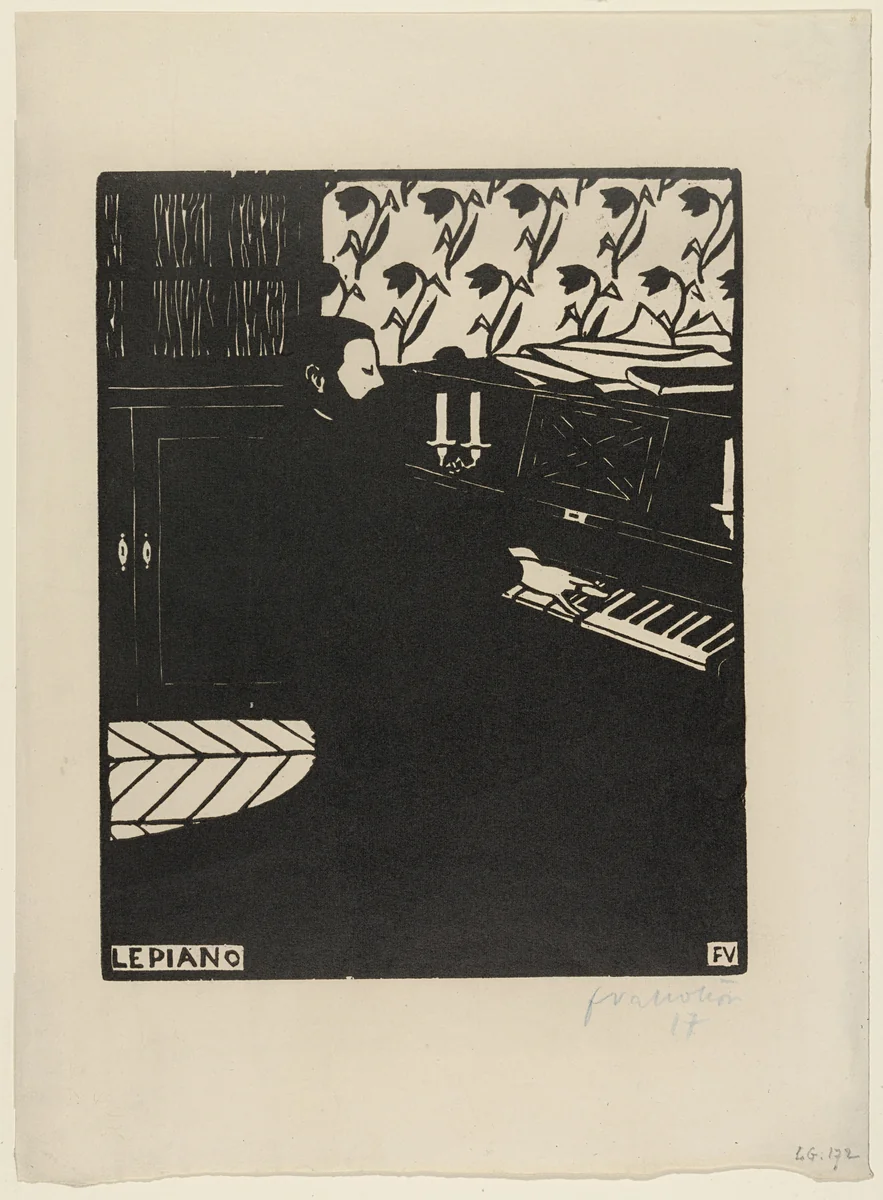 The Piano, plate IV from the series Six Musical Instruments by Félix Vallotton, print, 1896