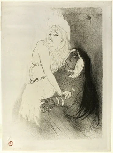 At the Renaissance: Sarah Bernhardt in Phèdre by Henri de Toulouse-Lautrec, print, 1893
