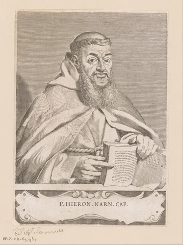 Portret van Girolamo Mautini by Claude Mellan, print, 1632-1688