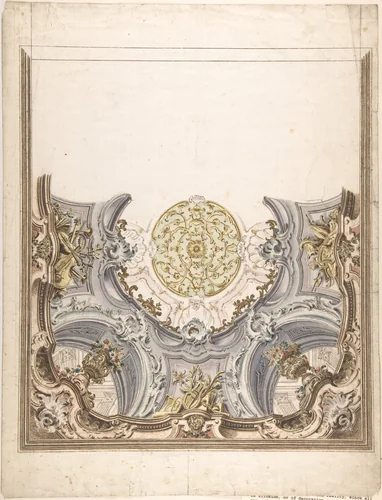Design for a Painted Ceiling by Giovanni Antonio Torricelli, drawing, 1716-1781