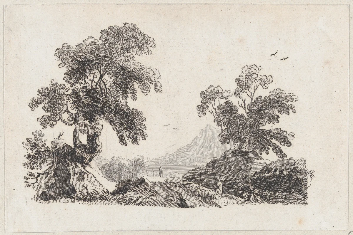 Landscape by Jean Baptiste Claude Chatelain, print, 1725-1763
