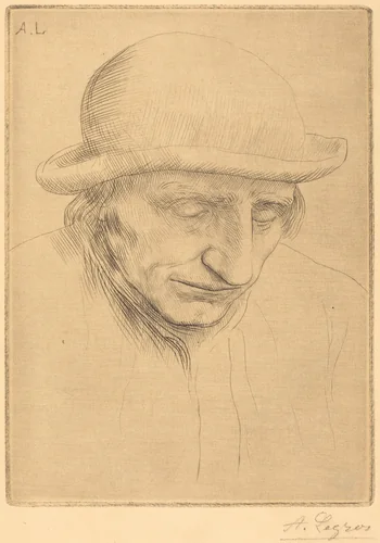 Peasant in a Round Hat (Paysan avec chapeau rond) by Alphonse Legros, print, 1837-1911