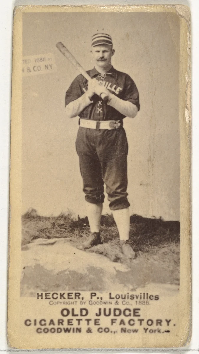 Guy Jackson Hecker, Pitcher, Louisville Colonels, from the Old Judge series (N172) for Old Judge Cigarettes by Goodwin & Company, photograph, 1888