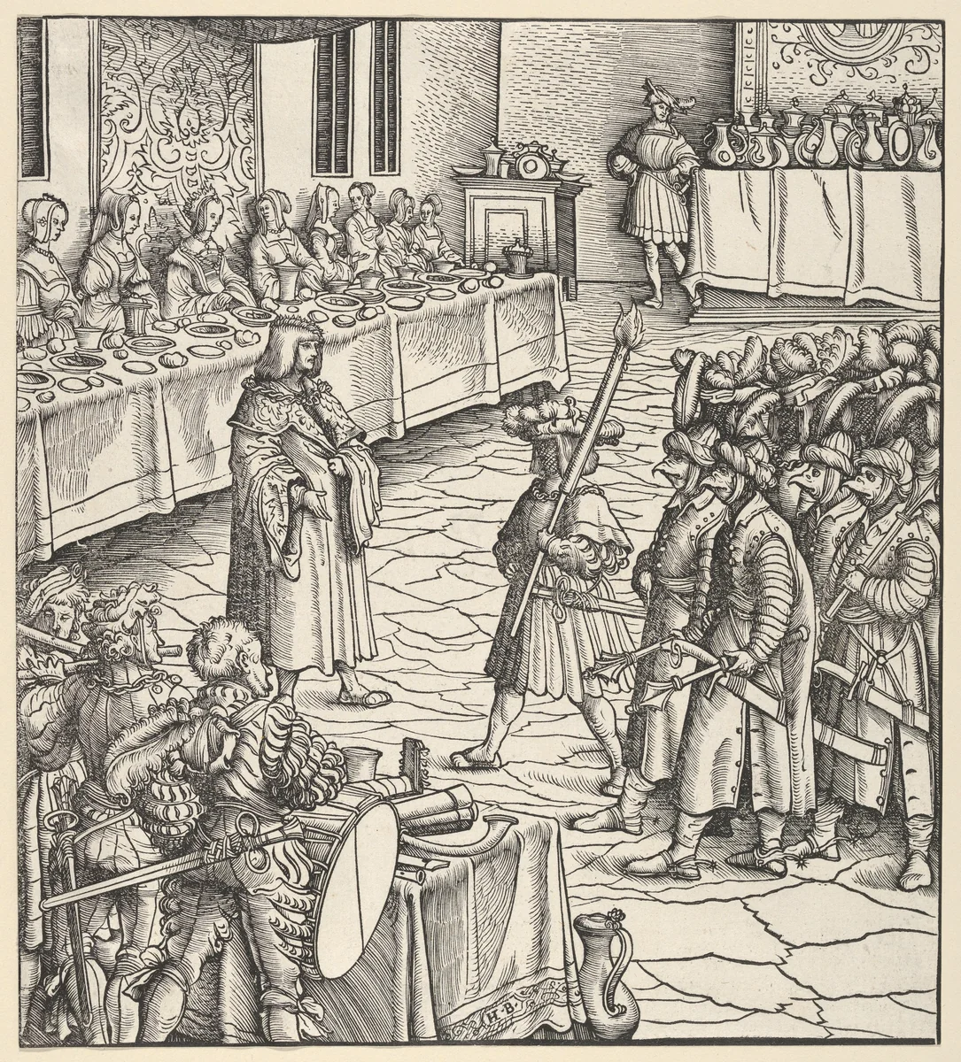 The White King's Skill in Conducting Masquerades, from Der Weisskunig by Hans Burgkmair, print, 1514-1516