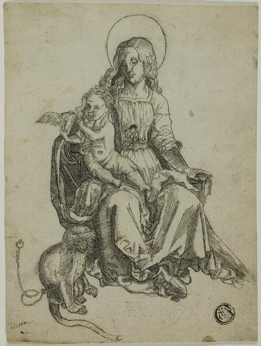 Madonna with the Monkey by Albrecht Dürer, drawing, 1498-1528