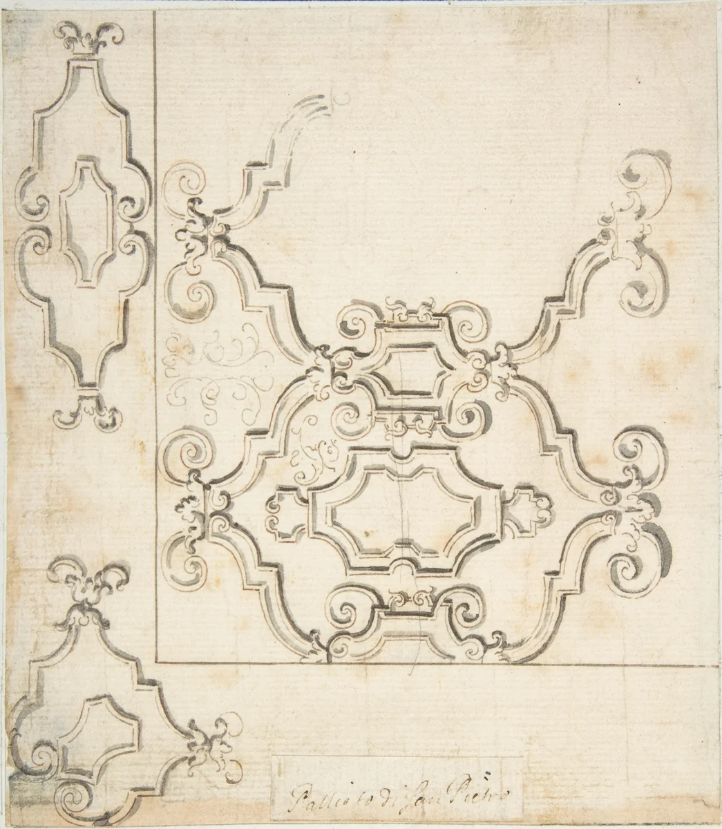 Design for Altar Frontal by anonymous, drawing, 1700-1799