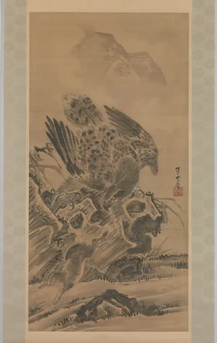 Eagle Pursuing Rabbit by Kawanabe Kyōsai (河鍋暁斎), painting, 1885