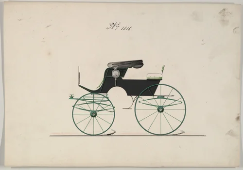 Design for Stanhope Phaeton, no. 1018 by Brewster & Co., drawing, 1850-1874