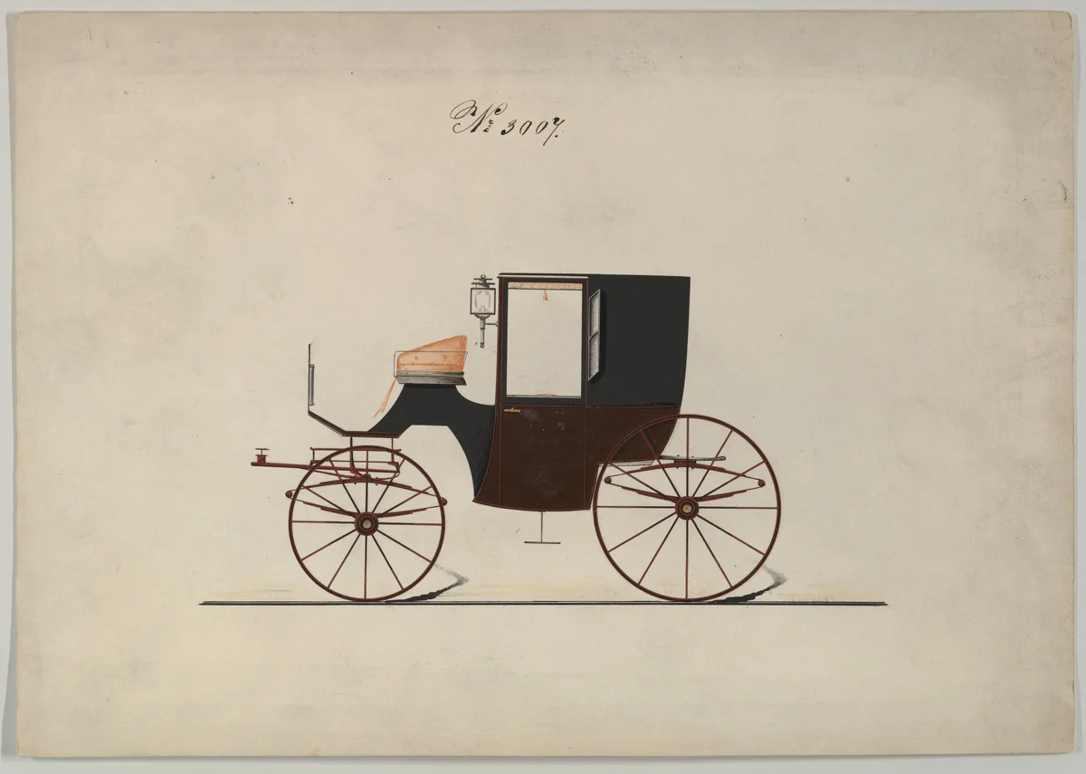 Brougham #3007 by Brewster & Co., drawing, 1874