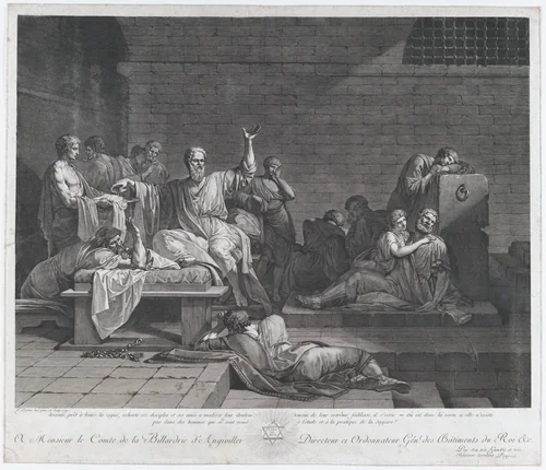 The Death of Socrates by Pierre Peyron, print, 1790