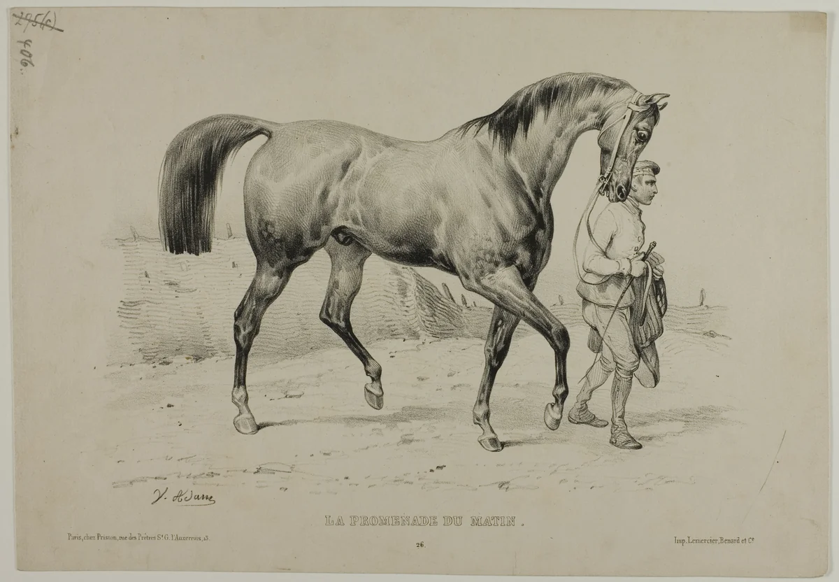 Morning Walk by Victor Adam, print, 1821-1866