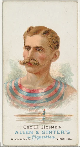 George H. Hosmer, Oarsman, from World's Champions, Series 1 (N28) for Allen & Ginter Cigarettes by Allen & Ginter, print, 1887