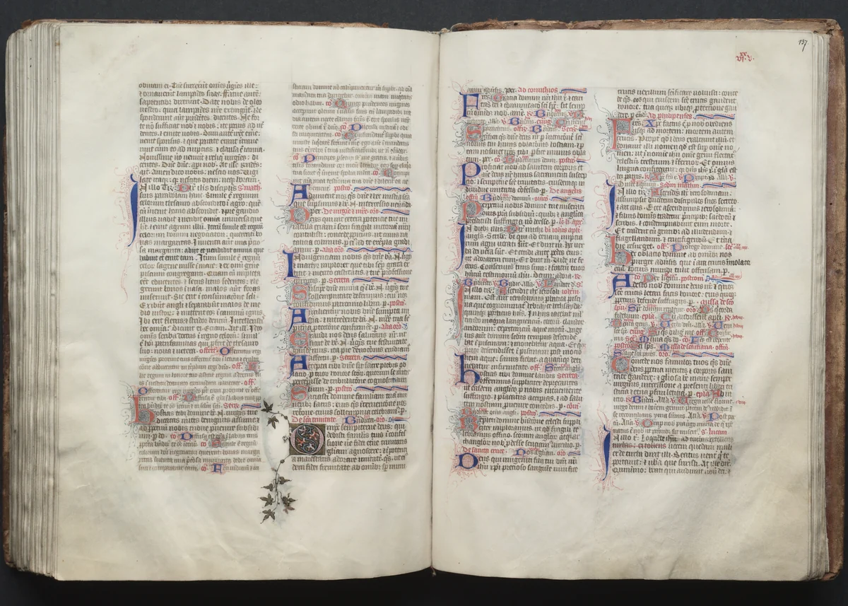 The Gotha Missal: Fol. 136v, Text by Master of the Boqueteaux, book, 1370-1380