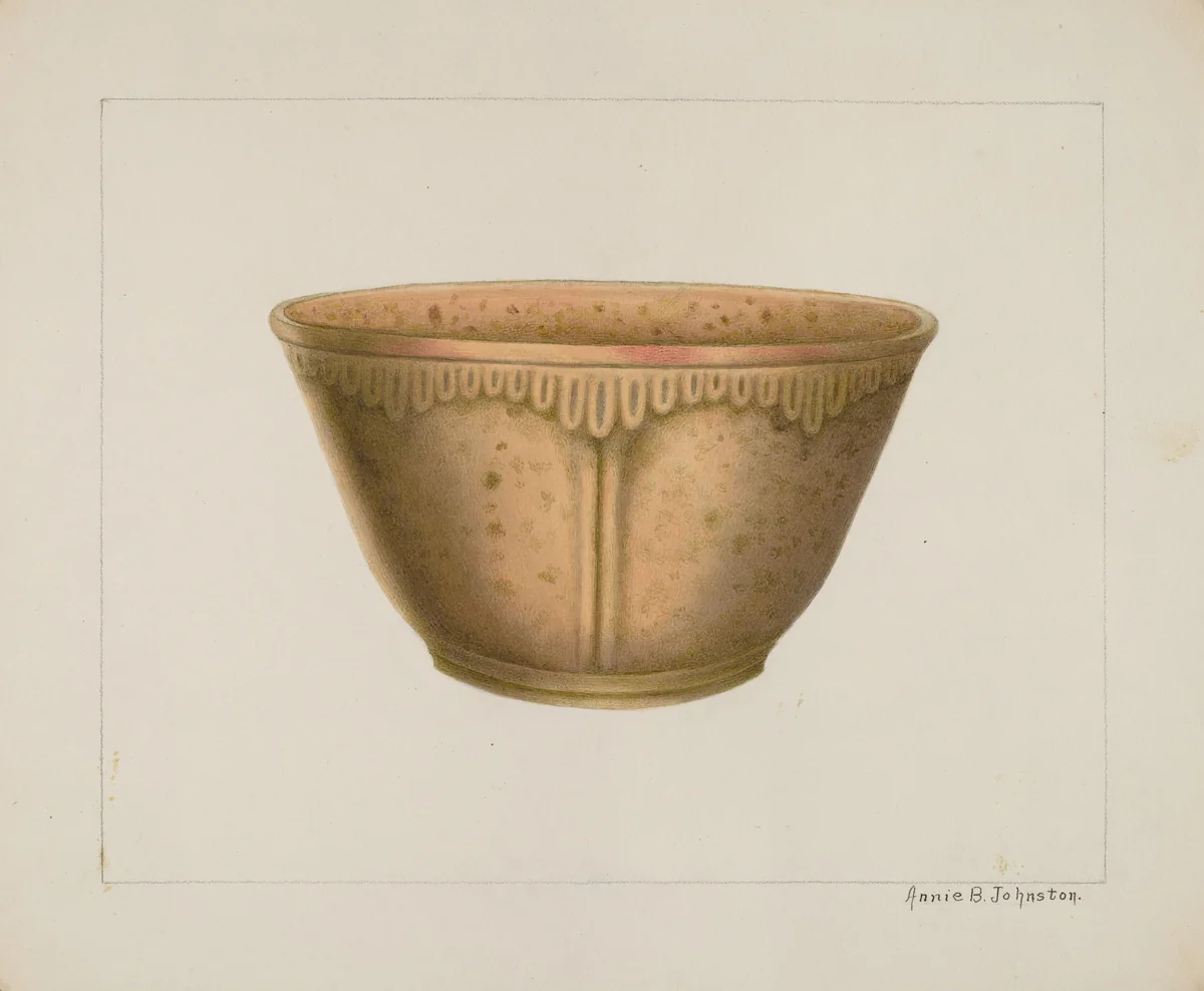 Bowl with Ornamented Rim by Annie B. Johnston, index of american design, 1938