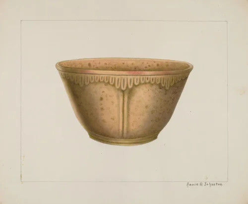 Bowl with Ornamented Rim by Annie B. Johnston, index of american design, 1938