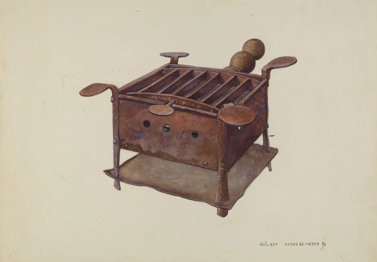 Portable Charcoal Stove by Ernest A. Towers, Jr., index of american design, 1940