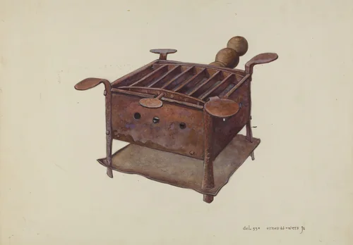 Portable Charcoal Stove by Ernest A. Towers, Jr., index of american design, 1940
