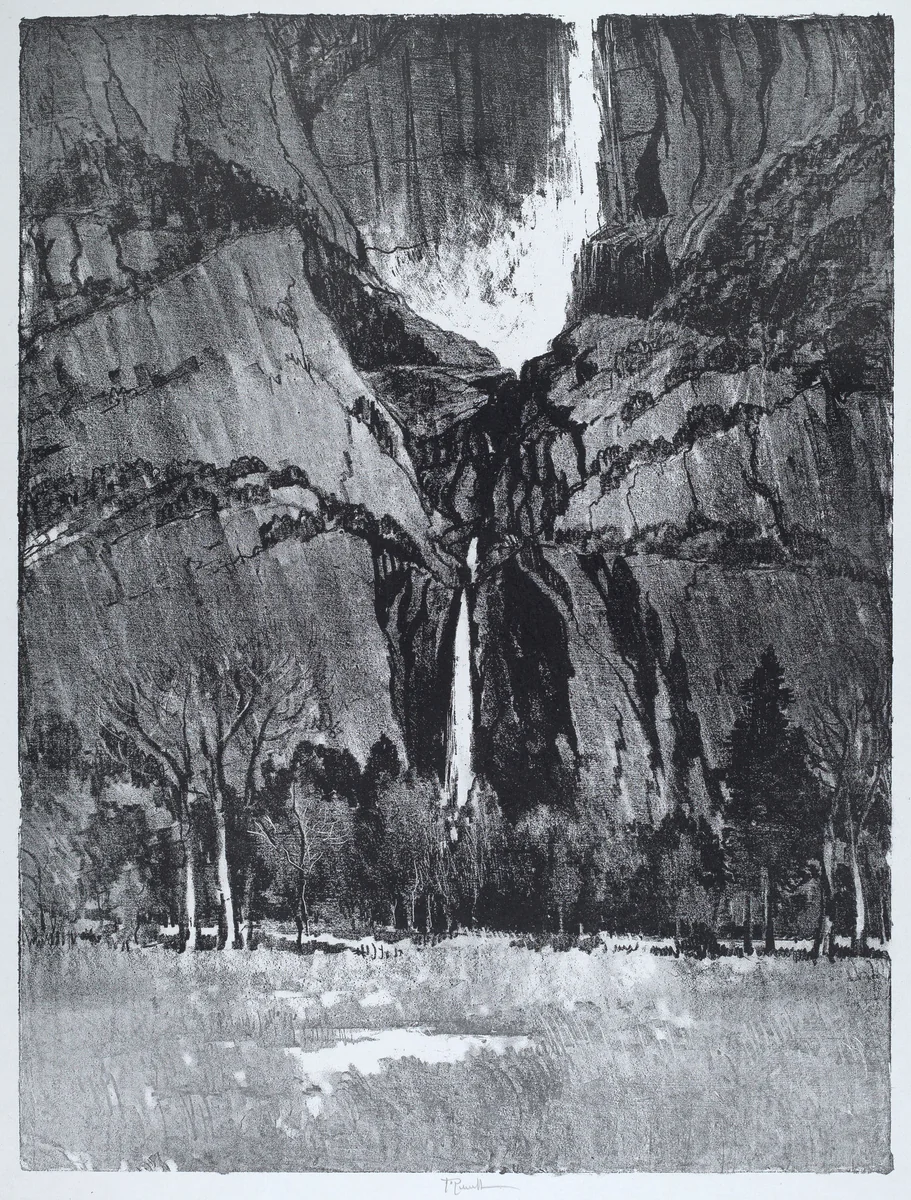 Lower Falls, Yosemite by Joseph Pennell, print, 1912